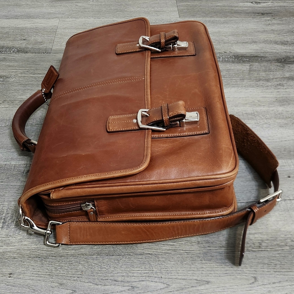 Vintage Coach Classic Brown Leather Briefcase/Carryon Bag - Picture 4 of 16